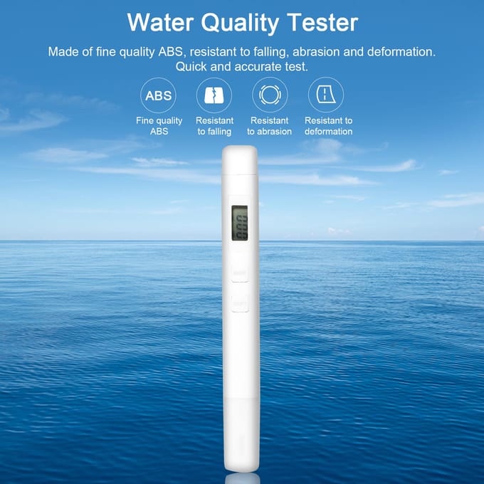 Multifunctionele digitale 3-in-1 waterkwaliteitstester, draagbare waterkwaliteittestpen met hoge nauwkeurigheid wit