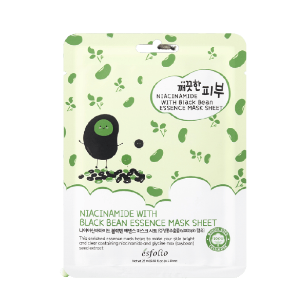 [Deal] esfolio - Pure Skin Essence Mask Sheet - 25ml - Niacinamide Black Bean
