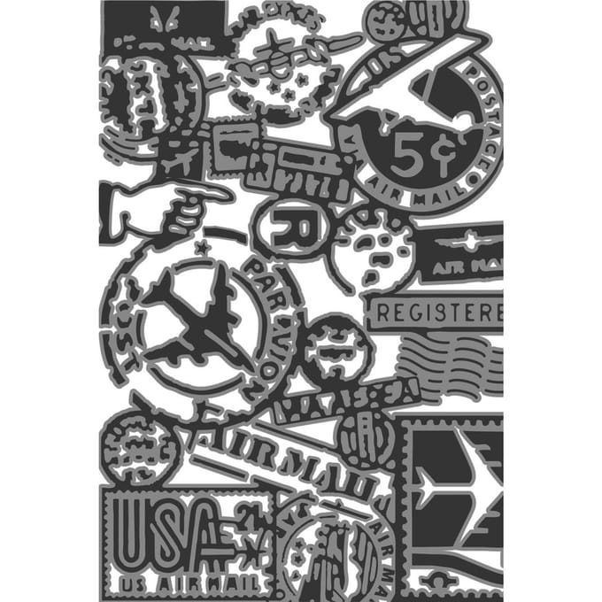 Sizzix Multi-Level Embossing sjabloon "Vault Airmail by Tim Holtz"