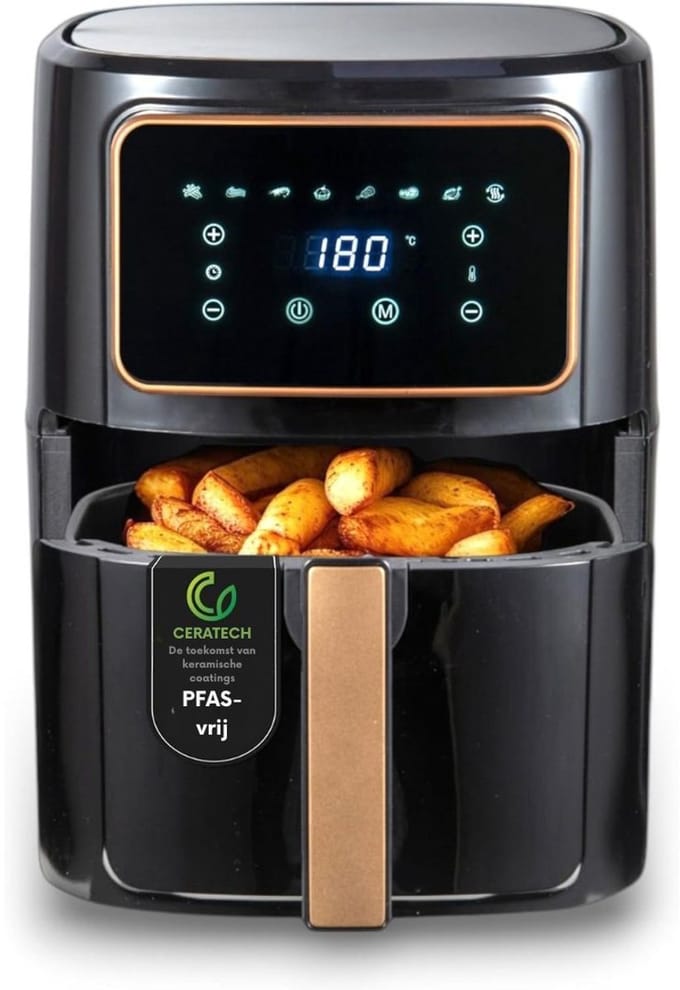 RONN® Airfryer XXL - Mini-oven - Heteluchtfriteuse - Zwart - 36cm x 40cm x 36cm