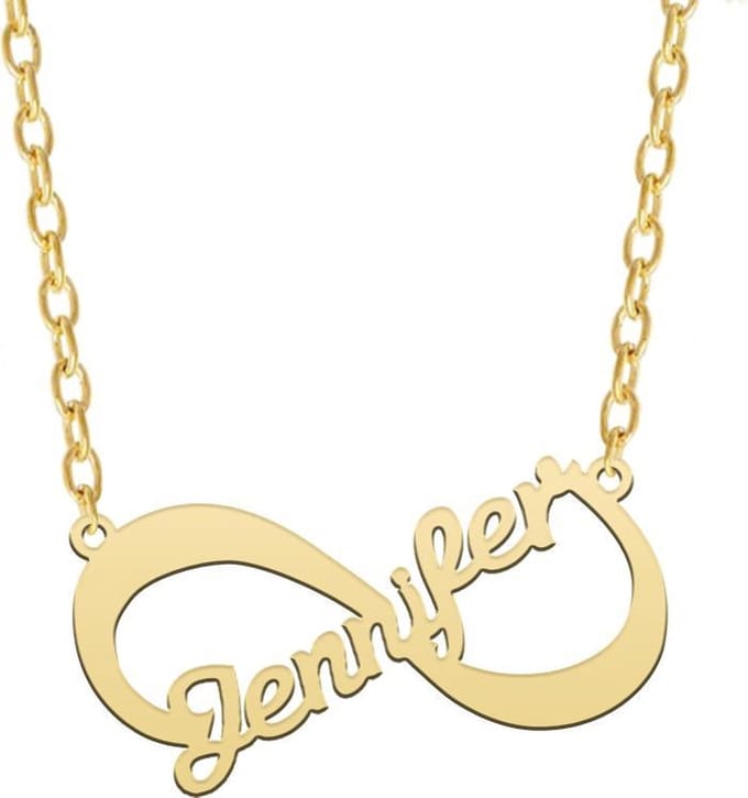 Vergulde infinity naamketting