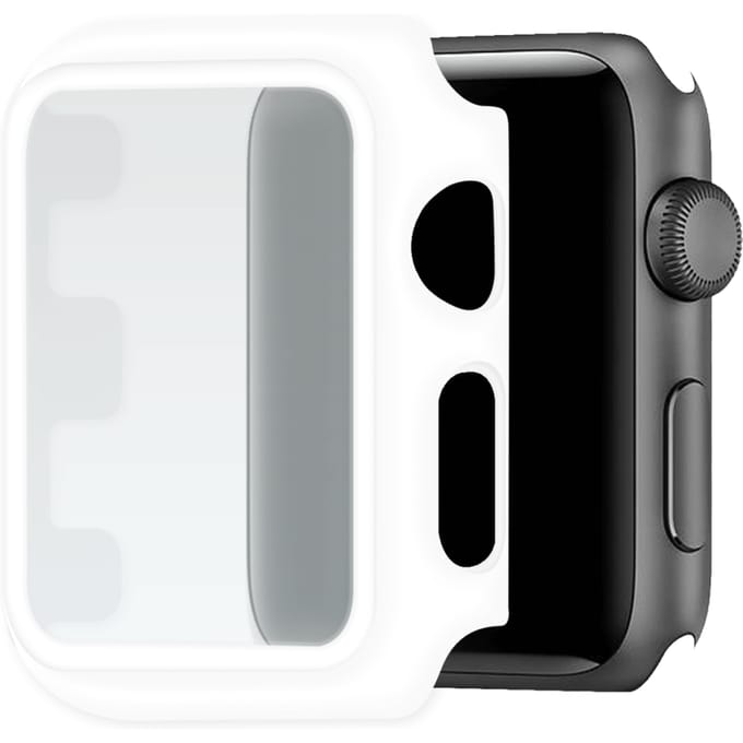 Apple Watch Hoesje met Screenprotector gehard glas - 42mm - Wit