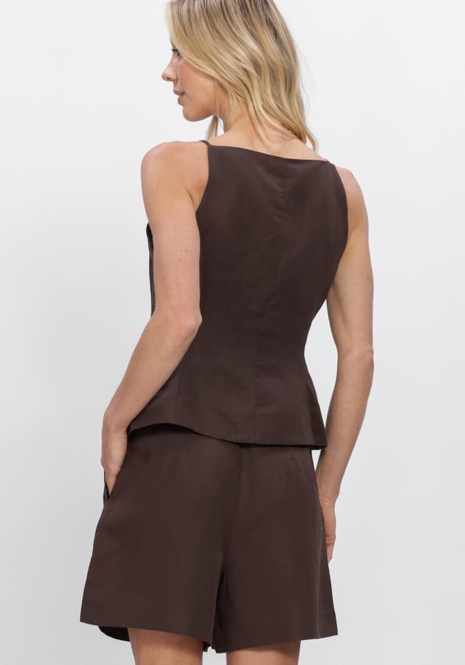 Copenhagen Muse Cmcolleen-waistcoat Dames - Topjes - Bruin - Maat L