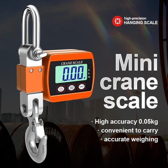 Hancaner Affichage LCD Numérique Balance à Grue 0.05500kg Portable Industrielle Électronique Robuste orange