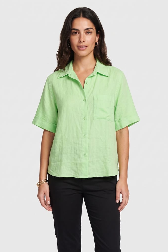 ARKET Leonen Resort Linen Shirt Green Taglia: S | Magliette intime Outlet | Donna | Bianco
