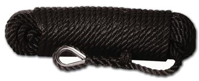 Hollex 30 meter zwarte 3-strengs Ankerlijn Ø12mm