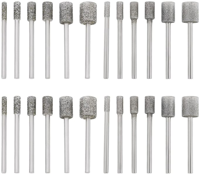 Dailygoods - Set van 24 Diamant Slijpbits voor Graveren en Polijsten