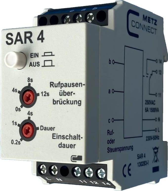 TELEFOONBEL-INSCHAKELRELAIS SAR-4 - instelbare schakelduur - 220v