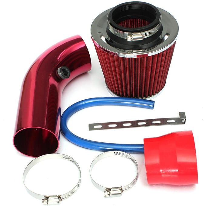 64-76mm/3'' Universele Auto Koude Luchtinlaatfilter Inductiepijp Power Flow Slangsysteem black
