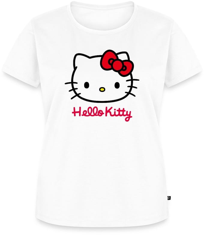 Hello Kitty Klassiek Portret Hello Kitty Tekst Premium T Shirt Dames