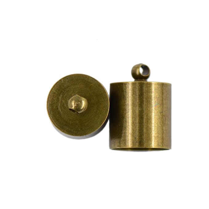 10st 10mm messing eindkap lederen Kumihimo Rattail koord sieraden maken brons brons