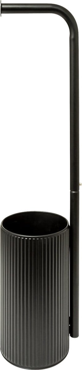 5Five Onyx Dispenser met leistenen toilethouder - Ø14xH65cm - Zwart