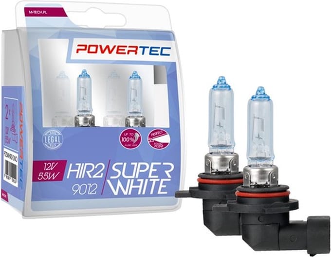 Powertec SuperWhite HIR2 12V DUO – Set van 2 Autolampen (HIR2/9012)