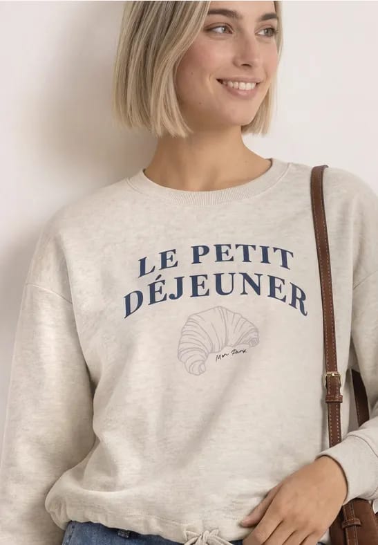 Sweatshirt met lange mouwen en tekst