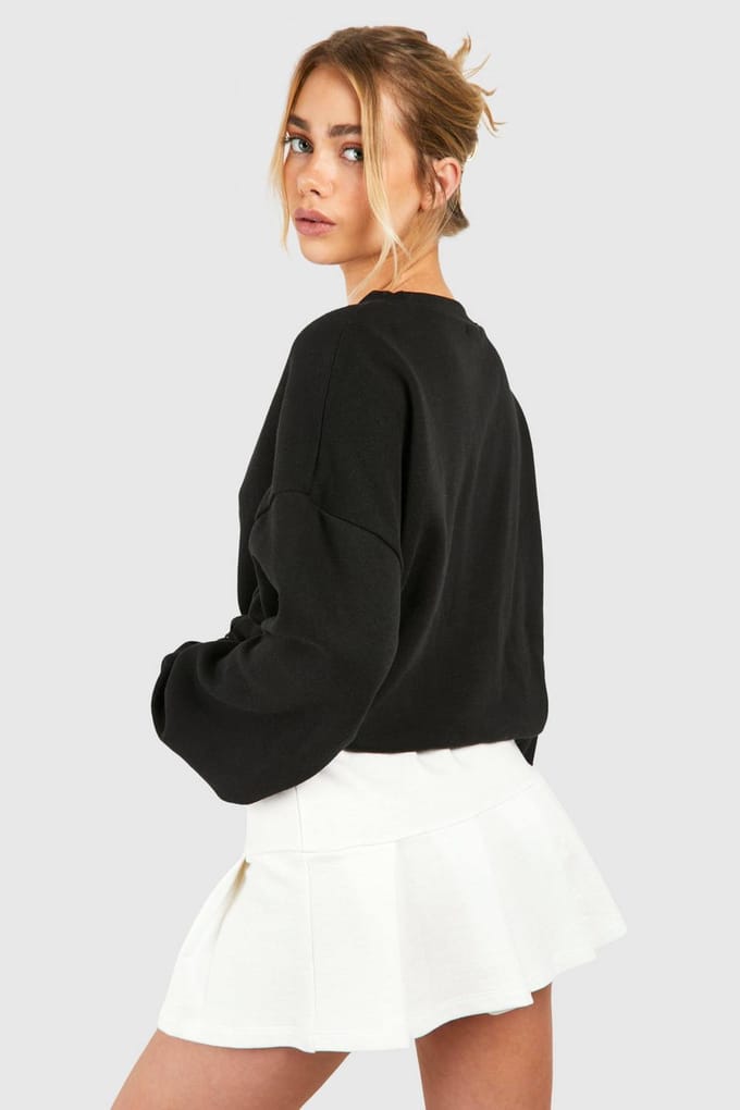 boohoo Dames Loopback geplooide tennisrok | Ecru | Maat: Medium