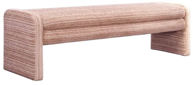 Bronx71® Eetkamerbank Ravi chenille beige/pink 160 cm - eettafelbank - eetbank