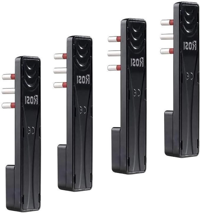 Platte Stekkers - Ultradunne Stekkers - Ruimte Besparen - Slechts 6 mm dik - 4 stuks - Zwart