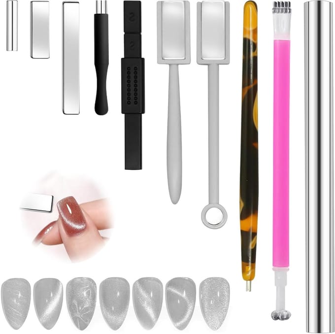 Set van 10 nagelmagneten voor nail art, manicure en professionele nagelstyling