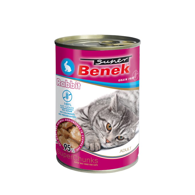 10x415g Super Benek graanvrije Chunks in saus Eend natvoer voor katten
