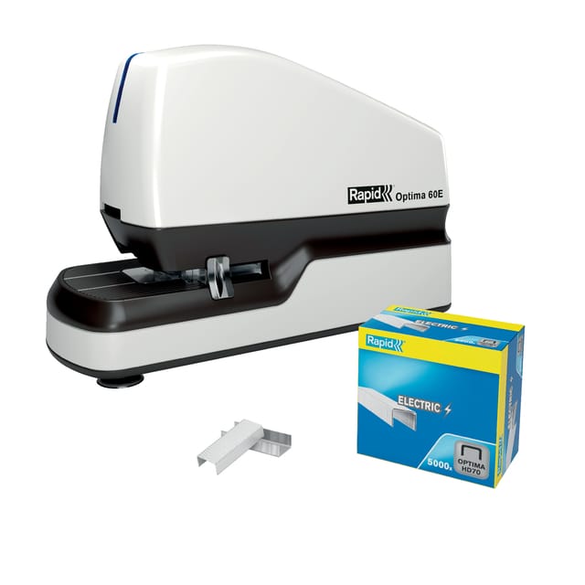 Rapid Contactloze Elektrische Nietmachine Optima 60E - Niet tot 60 Vel - Wit
