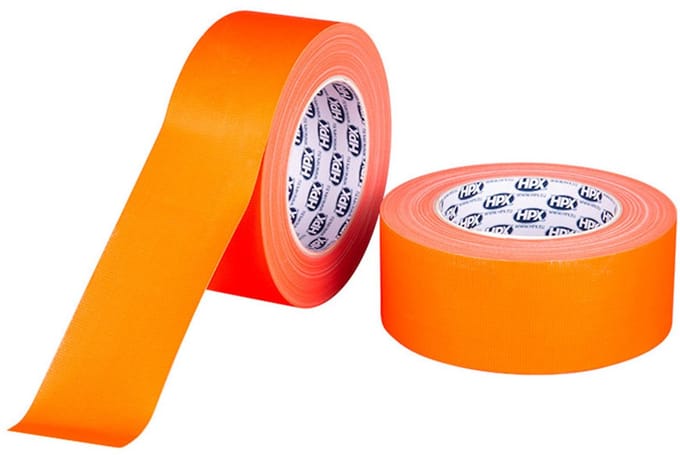 Gaffer tape - Sterke hechting - Makkelijk afscheurbaar - Fluorescerend oranje - 50mm x 25m