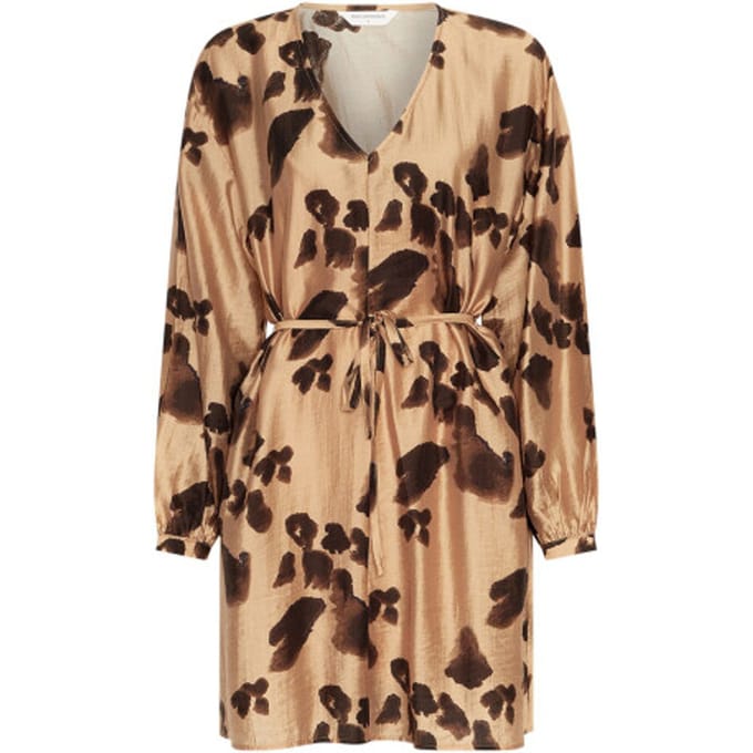 MSCH Copenhagen Mschnilla Romina Short Dress Aop Dames - Jurk - Camel - Maat S