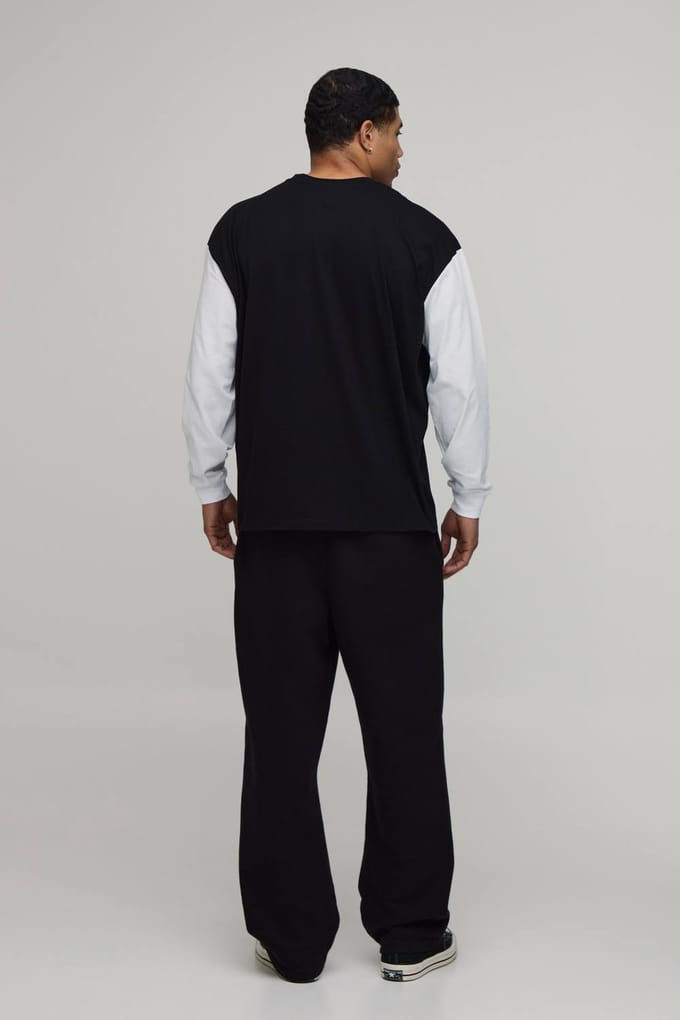 Oversized Gothic Bedrukt T-shirt Met Lange Mouwen | Washed Black | Size Medium