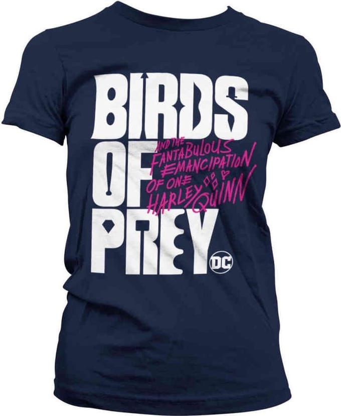 DC Comics Harley Quinn Dames Tshirt -M- Birds Of Prey - Logo Blauw