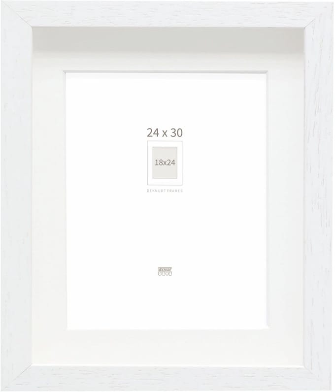 Deknudt Frames Fotolijst - wit met passe-partout - 18x24 / 24x30 cm