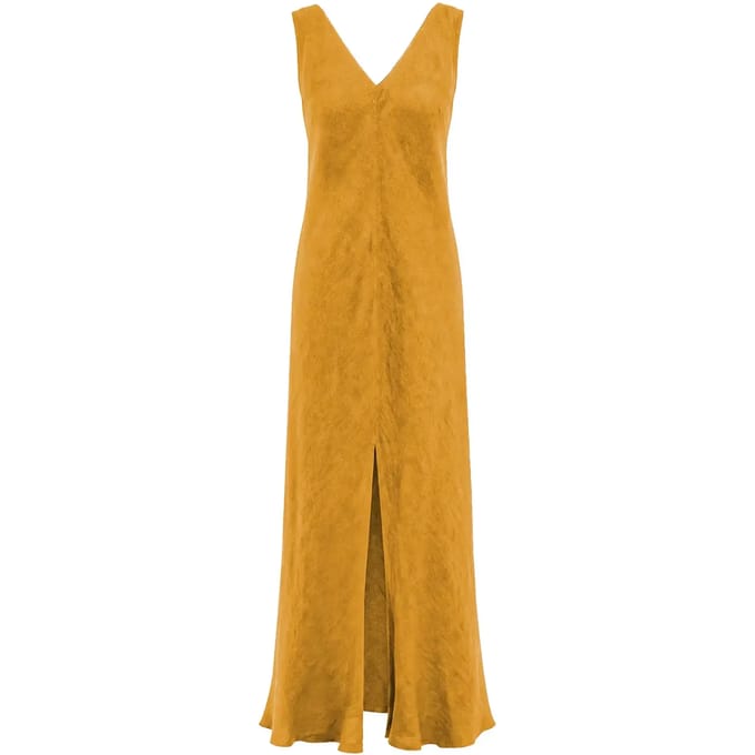 V-hals Jurk met Splitzoom Dames Haris Cotton Essentials