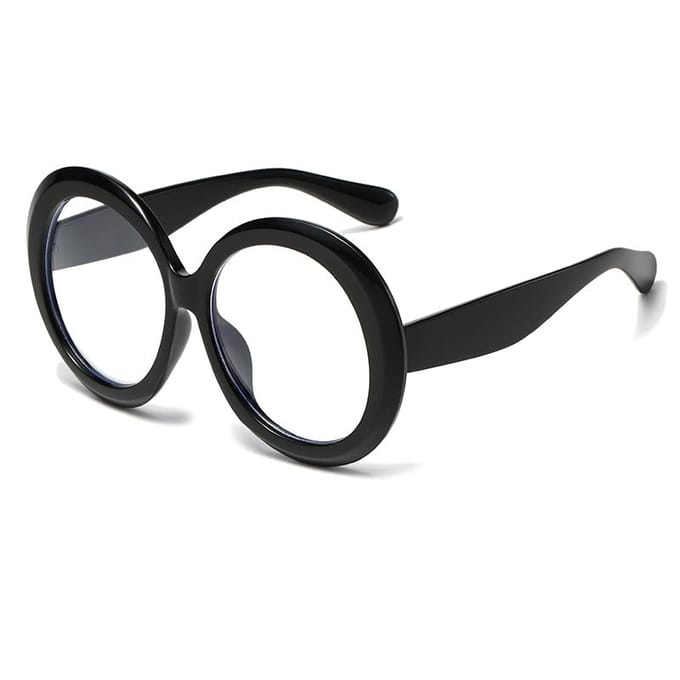 Vintage Grote Ronde Zonnebril Dames Bruin Verloop Oversized Luxe Designer Spiegel Heldere Glazen Mode Vrouwelijk black