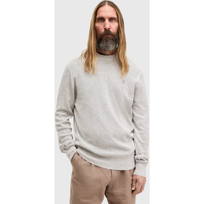 AllSaints Aubrey Crew Grey Marl Taglia: XXL | Maglioni a maglia Outlet | Uomo | Grigio