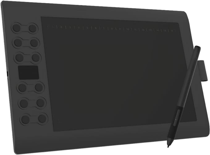 DnA® Tekentablet -Tekentablet met 10 Programmeerbare Sneltoetsen- Zwart - 36cm x 24cm x 1cm