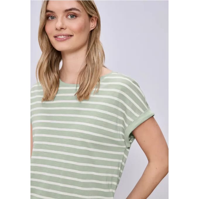 Shirt met hangende schouder en strepen