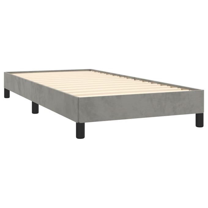 vidaXL - Bedframe - zonder - matras - 90x200 - cm - fluweel - lichtgrijs