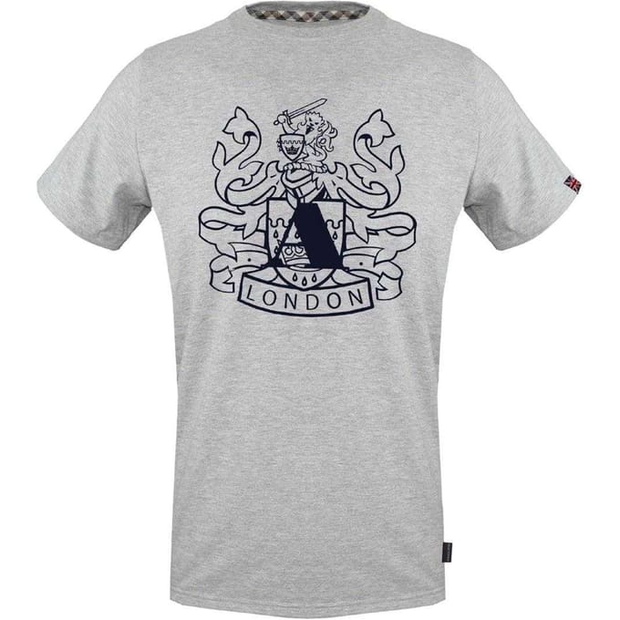 Aquascutum Heren Aldis Schild Logo T-Shirt (Grijs)