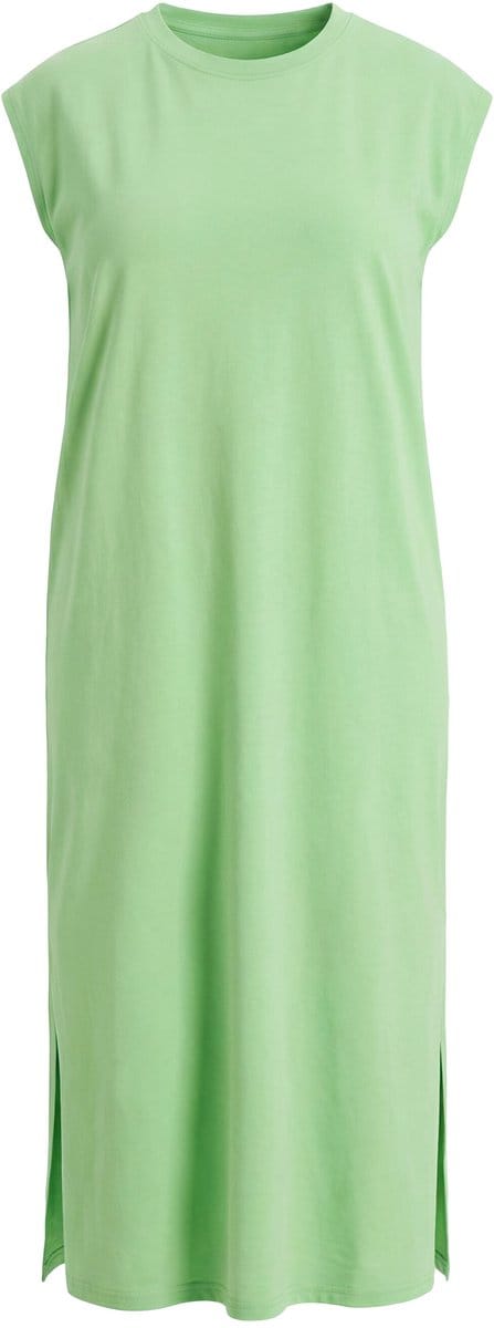 Studio Untold - Dames - Jersey midi-jurk oversized ronde hals mouwloos - Appelgroen - Maat 46+