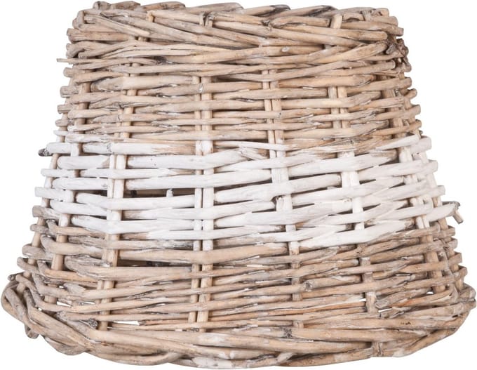 Clayre & Eef Lampenkap Ø 23x17 cm Beige Rotan Streep