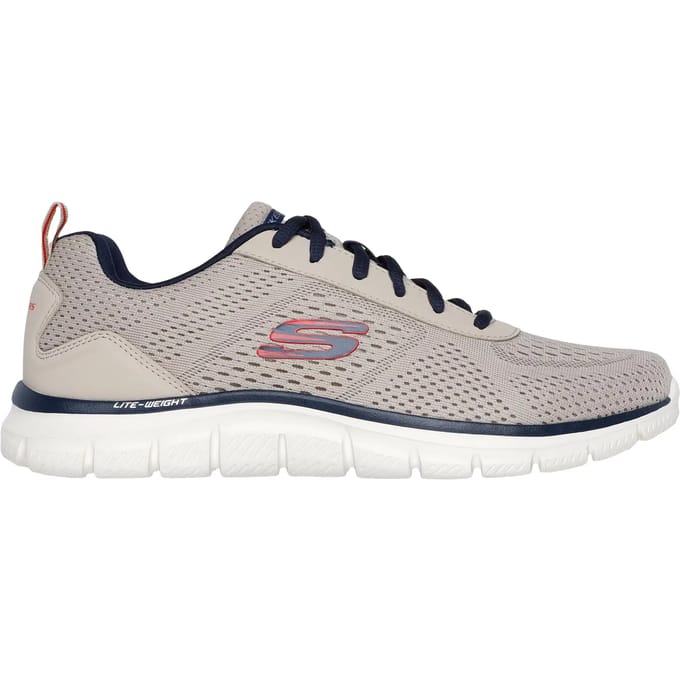 Skechers Track Leshur Polyester Heren-Trainers Taupe/Navy