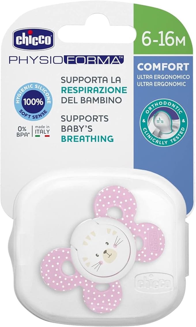 Chicco Physio Comfort Fopspeen Siliconen 6-16M 1St Roze