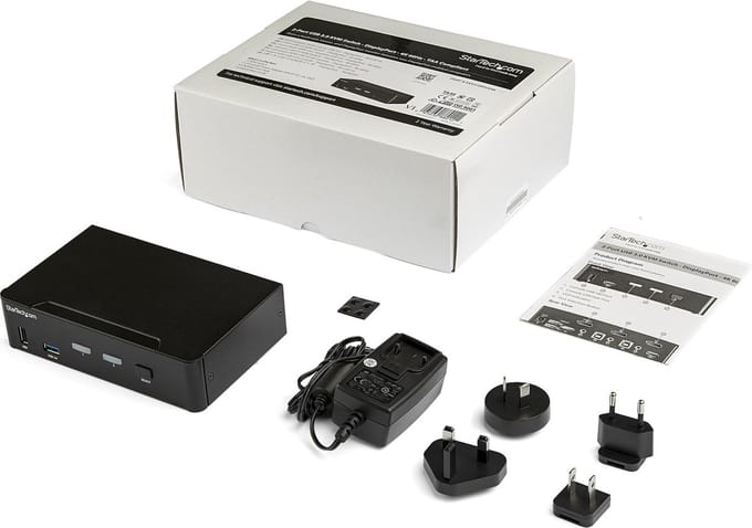 StarTech.com 2-Port DisplayPort KVM-schakelaar - 4K 60Hz - TAA Compliant - KVM / audio / USB Schakelaar - 2 ports