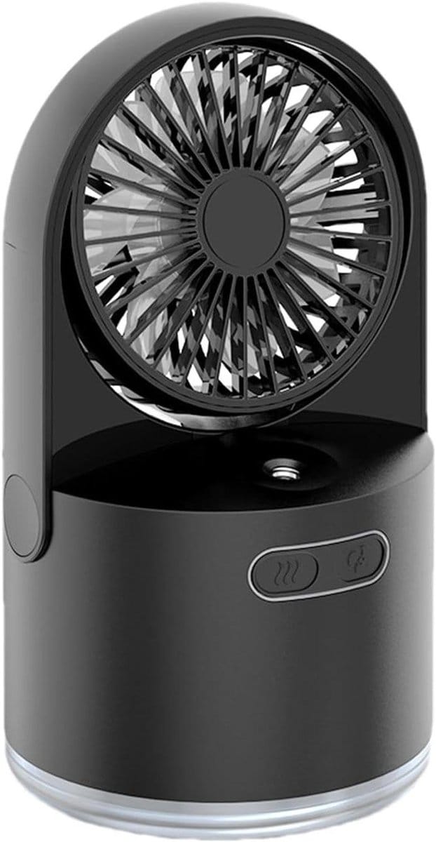 Ventilator met Vernevelaar - Persoonlijke Koeler - Bureau Koeling - Drie Snelheden Instelbaar - 18.5 cm Hoog - Zwart