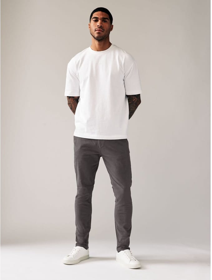 Next - Heren - Skinny-fit stretchchino - Grijs