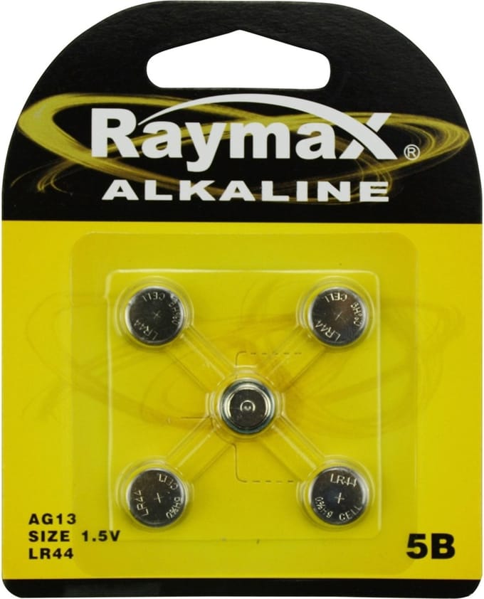Raymax Lithium 1,5V knoopcel AG13 5 - 1 PAKJE VAN 5 STUKS