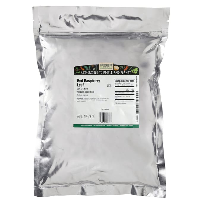 Frontier Co-Op, Cut and Strained Red Raspberry Leaf, 453 G (16 Oz) gray
