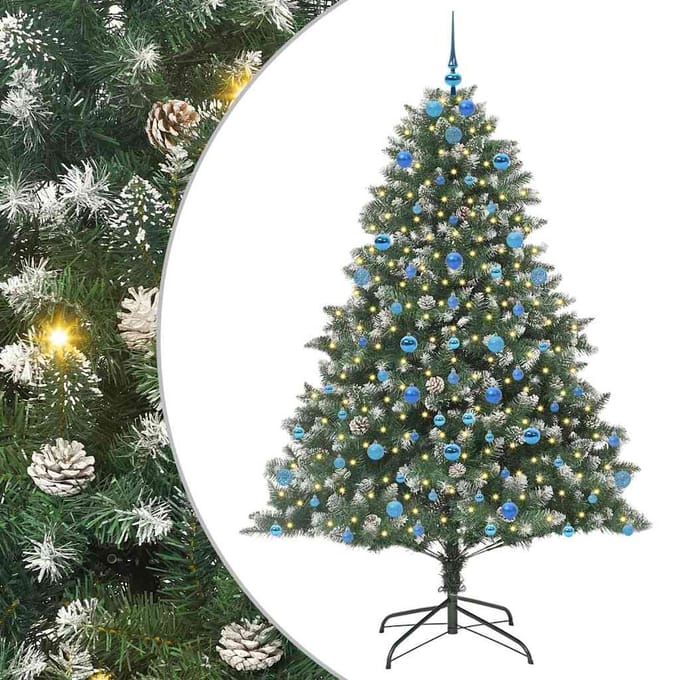 vidaXL - Kunstkerstboom - Groen - 210 - cm - PVC - en - Plastic - en - Staal