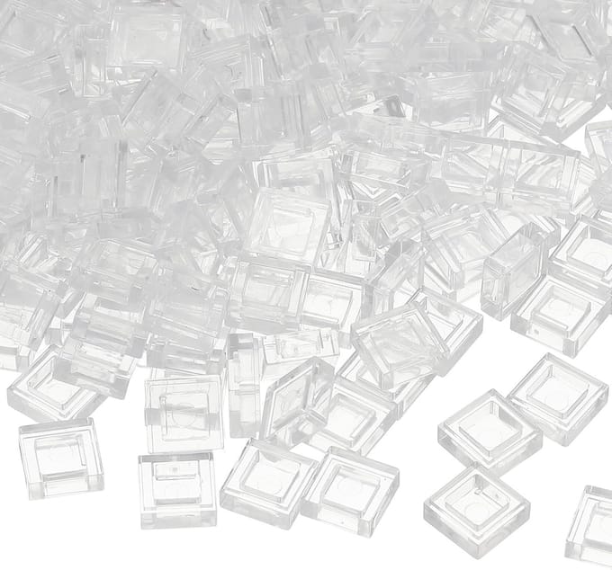 Platte Blokken - Mini Bouwstenen - Creatief Bouwen - Glad Oppervlak - 333 Stuks - Transparant
