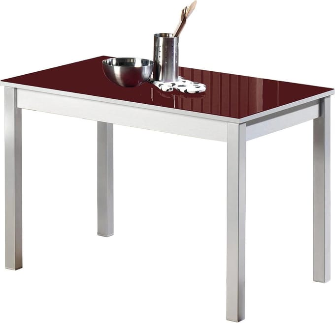 Keukentafel - Eettafel - Eten - Glasplaat - 80 x 40 cm - Bordeaux