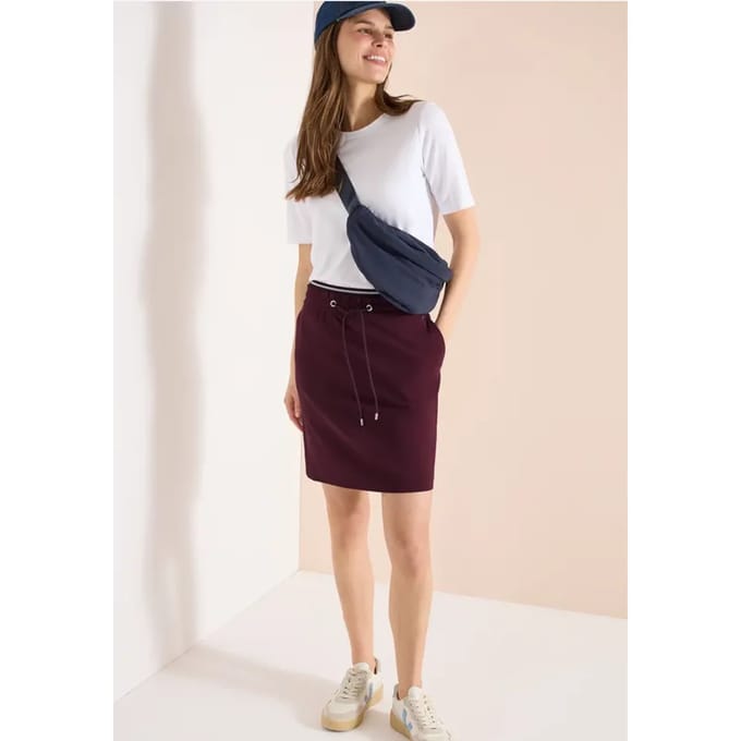 Knielange rok met streepdetail