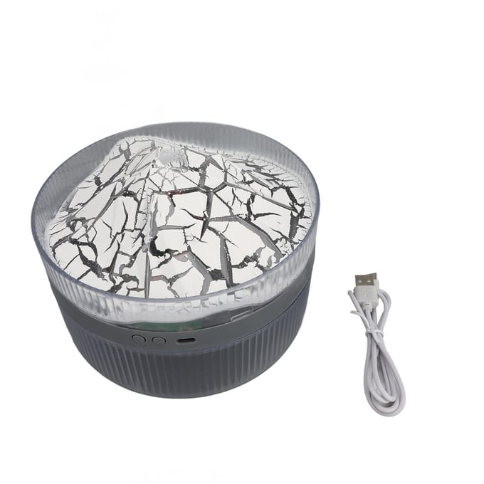 Vulkanische Diffuser 1000ml USB Vlam Luchtbevochtiger Essentiële Olie Diffuser met 2 Timerstanden voor Thuis zwart
